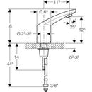 Geberit lavabo bataryası Type 185, elektrikli: Parlak krom, Mikser=Mikserli