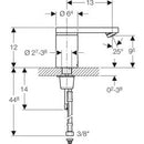 Geberit lavabo bataryası Type 186, elektrikli: Parlak krom, Mikser=Miksersiz
