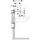 Geberit lavabo bataryası Brenta, ankastre, elektrikli, sıva altı fonksiyon kutusu ile: Parlak krom, L=17cm, Mikser=Miksersiz