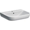 Geberit Smyle lavabo: B=60cm, T=48cm, Batarya deliği=Orta, Taşma deliği=Görünür, Beyaz