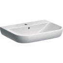 Geberit Smyle lavabo: B=65cm, T=48cm, Batarya deliği=Orta, Taşma deliği=Görünür, Beyaz