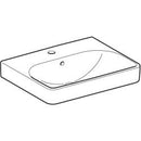 Geberit Smyle Square lavabo: B=55cm, T=44cm, Batarya deliği=Orta, Taşma deliği=Görünür, Beyaz