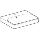 Geberit Smyle Square lavabo: B=60cm, T=48cm, Batarya deliği=Orta, Taşma deliği=Görünür, Beyaz