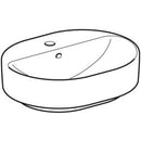 Geberit VariForm eliptik lavabo, batarya banklı: B=50cm, T=40cm, Batarya deliği=Orta, Taşma deliği=Görünür, Beyaz