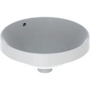 Geberit VariForm yuvarlak tezgah üstü lavabo: D=40cm, Batarya deliği=Yok, Taşma deliği=Görünür, Beyaz