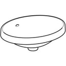Geberit VariForm oval tezgah üstü lavabo: B=50cm, T=40cm, Batarya deliği=Yok, Taşma deliği=Görünür, Beyaz