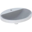 Geberit VariForm oval çanak lavabo, batarya banklı: B=55cm, T=45cm, Batarya deliği=Orta, Taşma deliği=Yok, Beyaz