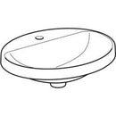 Geberit VariForm oval çanak lavabo, batarya banklı: B=55cm, T=45cm, Batarya deliği=Orta, Taşma deliği=Yok, Beyaz