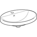 Geberit VariForm oval çanak lavabo, batarya banklı: B=60cm, T=48cm, Batarya deliği=Orta, Taşma deliği=Görünür, Beyaz