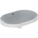 Geberit VariForm tezgah üstü lavabo: B=60cm, T=40cm, Batarya deliği=Yok, Taşma deliği=Görünür, Beyaz