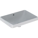 Geberit VariForm dikdörtgen tezgah üstü lavabo: B=55cm, T=40cm, Batarya deliği=Yok, Taşma deliği=Görünür, Beyaz