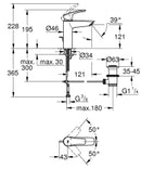 Grohe Eurosmart Tek kumandalı lavabo bataryası M-Boyut (233222433)