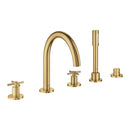 Grohe Atrio 5 Delikli Ankastre Küvet Bataryası (Sıva Üstü Grubu), Fırçalı Altın - 29408GN0