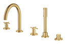 Grohe Atrio 5 Delikli Ankastre Küvet Bataryası (Sıva Üstü Grubu), Fırçalı Altın - 29408GN0