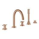 Grohe Atrio 5 Delikli Ankastre Küvet Bataryası (Sıva Üstü Grubu), Fırçalı Bakır - 29408DL0