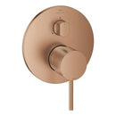 Grohe Atrio Ankastre Banyo/Duş Bataryası (Sıva Üstü Grubu), 3 Yollu, Fırçalı Bakır - 24356DL0