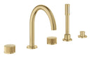 Grohe Atrio Private Collection 5 Delikli Ankastre Küvet Bataryası (Sıva Üstü Grubu), Fırçalı Altın - 25226GN0