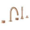 Grohe Atrio Private Collection 5 Delikli Ankastre Küvet Bataryası (Sıva Üstü Grubu), Fırçalı Bakır - 25226DL0