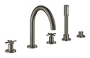 Grohe Atrio 5 Delikli Ankastre Küvet Bataryası (Sıva Üstü Grubu), Fırçalı Sert Grafit - 29408AL0