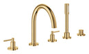 Grohe Atrio 5 Delikli Ankastre Küvet Bataryası (Sıva Üstü Grubu), Altın - 29407GL0