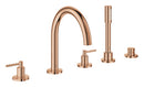 Grohe Atrio 5 Delikli Ankastre Küvet Bataryası (Sıva Üstü Grubu), Bakır - 29407DA0