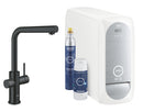 Grohe Blue Home Arıtmalı İçme Suyu ve Soda Yapan Spiralli Eviye Bataryası Seti, Kadife Siyah - 31539KS0