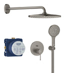 Grohe Essence Ankastre Banyo/Duş Bataryası, Tepe ve El Duşu Seti, Fırçalı Sert Grafit-25287AL0