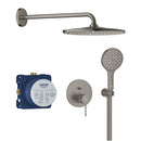 Grohe Essence Ankastre Banyo/Duş Bataryası, Tepe ve El Duşu Seti, Fırçalı Sert Grafit-25287AL0