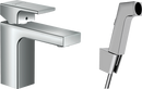 HansGrohe Vernis Shape Tek Kollu Lavabo Bataryası 100 Bidette El Duşu Ve 160 Cm Duş Hortumu İle - 71216000