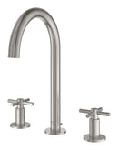 Grohe Atrio 3 Delikli Ankastre Lavabo Bataryası (4 Çubuklu Volan) L-Boy, Paslanmaz Çelik - 20643DC0