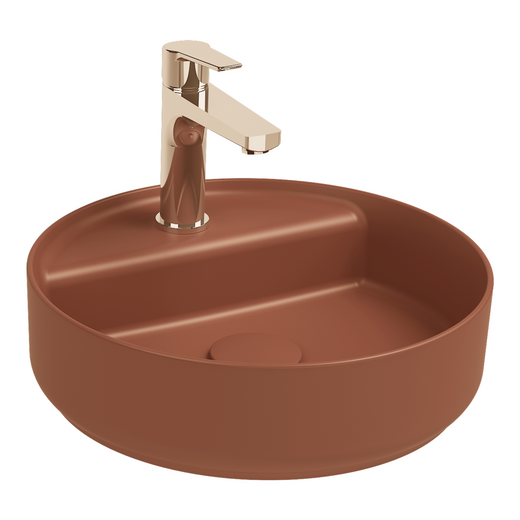 Isvea Infinity Terracotta Batarya Delikli Tezgah Üzeri Lavabo 42 cm