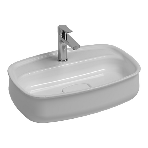 Isvea Fluido Mat Beyaz Tezgah Üzeri Çanak Lavabo 60 cm Bas-Aç