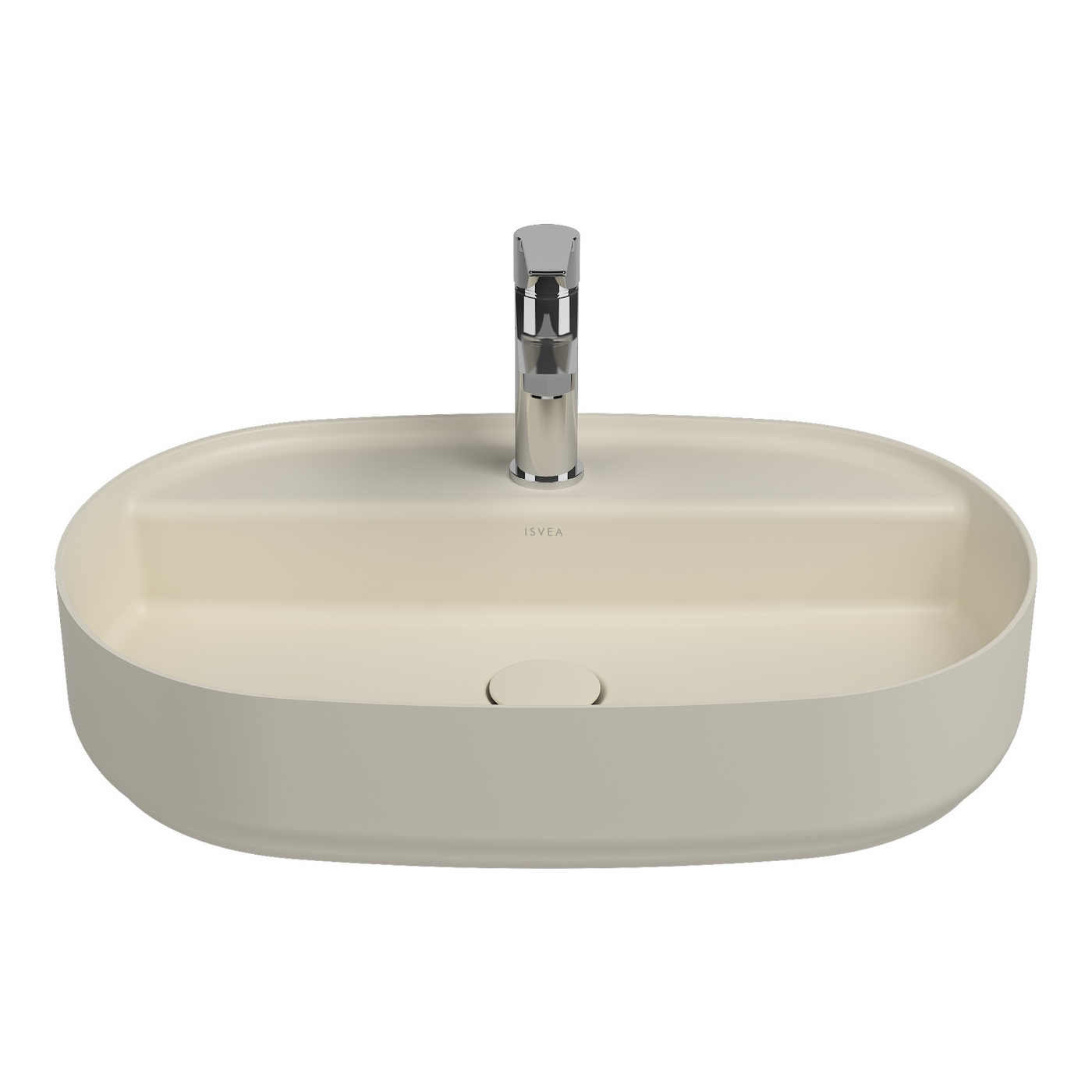 Isvea Infinity Fildişi Batarya Delikli Tezgah Üzeri Lavabo 60 cm