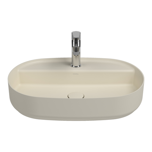 Isvea Infinity Fildişi Batarya Delikli Tezgah Üzeri Lavabo 60 cm