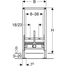 Bide için Geberit Duofix elemanı, 98 cm, üniversal: B=50cm, T=10cm