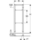Destek ve tutma kolları için Geberit Duofix elemanı, 112 cm, engelsiz: B=36.5cm, H=112cm, T=4cm