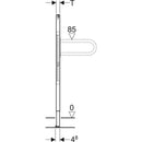 Destek ve tutma kolları için Geberit Duofix elemanı, 112 cm, engelsiz: B=36.5cm, H=112cm, T=4cm