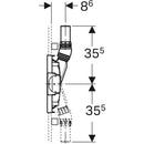 Duş için Geberit Duofix elemanı, 130 cm, duvar süzgeci ile, sıva altı ankastre batarya, girişte 65–90 mm şap yüksekliği için