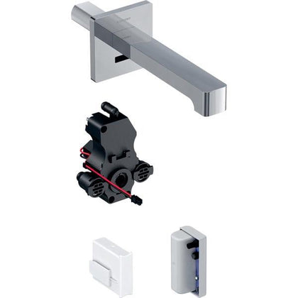 Geberit lavabo bataryası Brenta, ankastre, jeneratörlü, sıva altı fonksiyon kutusu için: Parlak krom, L=17cm, Mikser=Mikserli