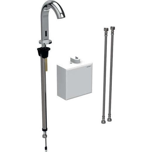 Geberit lavabo bataryası Piave, tezgah üstü, pilli, sıva üstü fonksiyon kutusu ile: Parlak krom, Mikser=Miksersiz