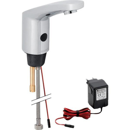 Geberit lavabo bataryası Type 185, elektrikli: Parlak krom, Mikser=Miksersiz