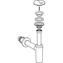 Geberit lavabo sifonu, kapak ve adaptör conta, yatay çıkış: d=32mm, G=1 1/4", Parlak krom