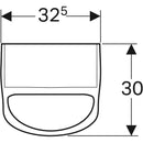 Geberit Smyle arkadan girişli pisuvar, arkadan çıkışlı: T=30cm, Çıkış=Arkaya, Giriş=Arka, Beyaz