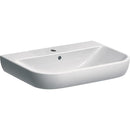 Geberit Smyle lavabo: B=65cm, T=48cm, Batarya deliği=Orta, Taşma deliği=Görünür, Beyaz