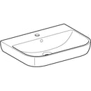 Geberit Smyle lavabo: B=65cm, T=48cm, Batarya deliği=Orta, Taşma deliği=Görünür, Beyaz