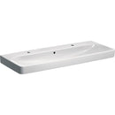 Geberit Smyle Square lavabo: B=120cm, T=48cm, Batarya deliği=Sol ve sağ, Taşma deliği=Görünür, Beyaz
