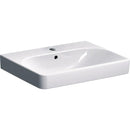 Geberit Smyle Square lavabo: B=60cm, T=48cm, Batarya deliği=Orta, Taşma deliği=Görünür, Beyaz