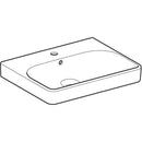 Geberit Smyle Square lavabo: B=60cm, T=48cm, Batarya deliği=Orta, Taşma deliği=Görünür, Beyaz