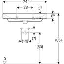Smyle square lavabo B75