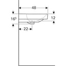 Geberit Smyle Square lavabo: B=90cm, T=48cm, Batarya deliği=Yok, Taşma deliği=Görünür, Beyaz
